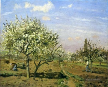  Obst Galerie - Obstgarten in der Blüte louveciennes 1872 Camille Pissarro Szenerie